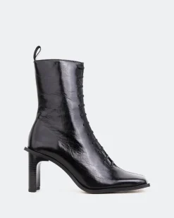 Lace-up|Ankle Boots-L'INTERVALLE Adaline Black Leather