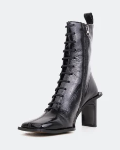 Lace-up|Ankle Boots-L'INTERVALLE Adaline Black Leather