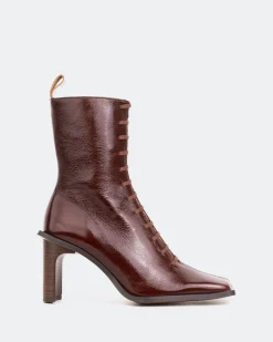 Lace-up|Ankle Boots-L'INTERVALLE Adaline Chestnut Leather