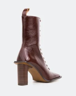 Lace-up|Ankle Boots-L'INTERVALLE Adaline Chestnut Leather