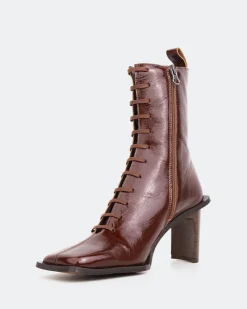 Lace-up|Ankle Boots-L'INTERVALLE Adaline Chestnut Leather