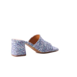 Mid Heels|Mules-L'INTERVALLE Adelpha Blue Fabric
