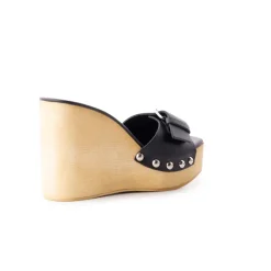Wedges-L'INTERVALLE Adore Black Leather