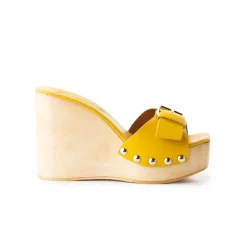 Wedges-L'INTERVALLE Adore Mustard Leather