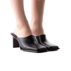 Mules-L'INTERVALLE Aglaia Black Leather
