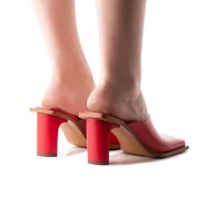 Mules-L'INTERVALLE Aglaia Red Leather