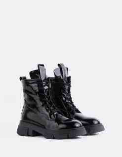 Lace-up|Ankle Boots-L'INTERVALLE Almagro Black Naplack