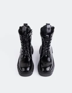 Lace-up|Ankle Boots-L'INTERVALLE Almagro Black Naplack