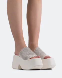 Platform-L'INTERVALLE Ambrosio White Strass