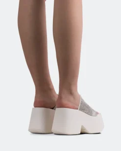 Platform-L'INTERVALLE Ambrosio White Strass