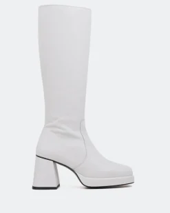 Platform|Tall Boots-L'INTERVALLE Amiens White Leather