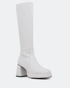 Platform|Tall Boots-L'INTERVALLE Amiens White Leather