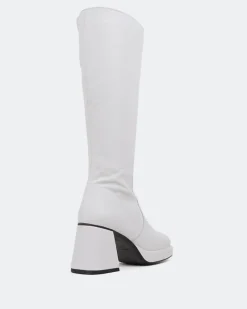 Platform|Tall Boots-L'INTERVALLE Amiens White Leather