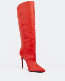 Tall Boots-L'INTERVALLE Amina Red Leather