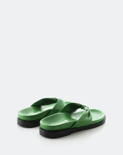 Flats-L'INTERVALLE Aminta Green Leather