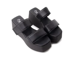Wedges-L'INTERVALLE Amore Black Leather