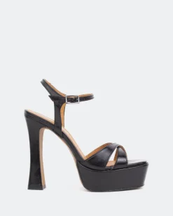 Platform|High Heels-L'INTERVALLE Anamika Black Leatehr