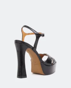 Platform|High Heels-L'INTERVALLE Anamika Black Leatehr