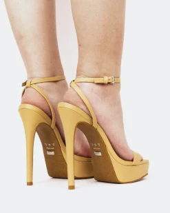 Platform|High Heels-L'INTERVALLE Anguila, Camel Leather/Cuir Chameau