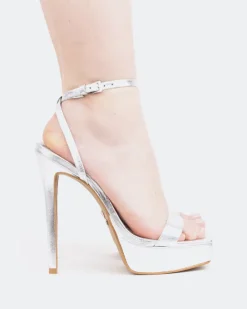 Platform|High Heels-L'INTERVALLE Anguila, Silver Metal/Métal Argenté