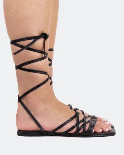 Strappy|Flats-L'INTERVALLE Aperol Black Leather