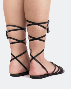 Strappy|Flats-L'INTERVALLE Aperol Black Leather