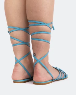 Strappy|Flats-L'INTERVALLE Aperol Blue Leather