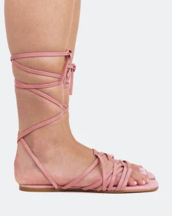 Strappy|Flats-L'INTERVALLE Aperol Pink Leather