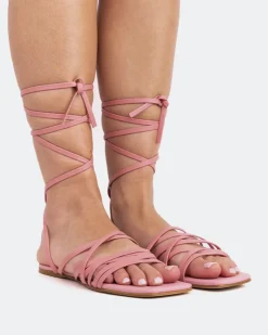 Strappy|Flats-L'INTERVALLE Aperol Pink Leather