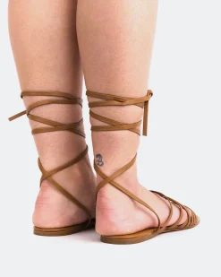 Strappy|Flats-L'INTERVALLE Aperol Tan Leather