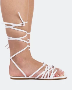 Strappy|Flats-L'INTERVALLE Aperol White Leather