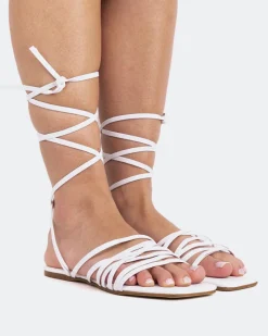 Strappy|Flats-L'INTERVALLE Aperol White Leather