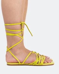 Strappy|Flats-L'INTERVALLE Aperol Yellow Leather