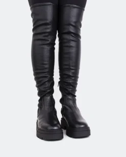 Over-the-knee|Stretch-L'INTERVALLE Apulia Black Stretch