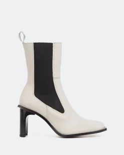 Chelsea|Ankle Boots-L'INTERVALLE Arlette Off White Leather