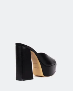 Platform-L'INTERVALLE Asador, Black Leather/Cuir Noir