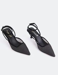 Pumps-L'INTERVALLE Aster Black Mesh