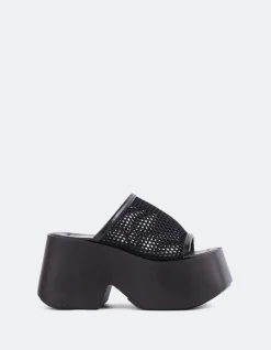Platform-L'INTERVALLE Authentic Black Crochet