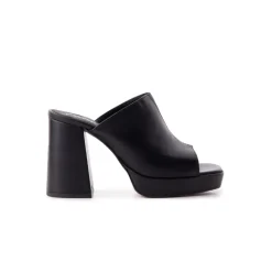 Platform|Mules-L'INTERVALLE Avenida Black Leather