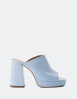 Platform|Mules-L'INTERVALLE Avenida Light Blue Leather