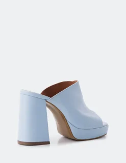 Platform|Mules-L'INTERVALLE Avenida Light Blue Leather