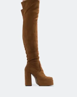 Over-the-knee|Platform-L'INTERVALLE Azalea Tan Suede