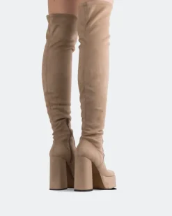 Over-the-knee|Platform-L'INTERVALLE Azalea Taupe Suede