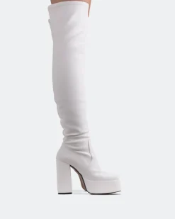 Over-the-knee|Stretch-L'INTERVALLE Azalea White Stretch