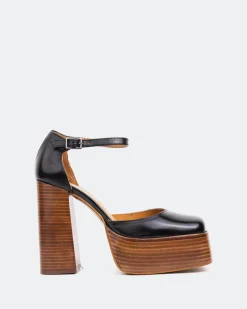 Platforms-L'INTERVALLE Azucar Black leather Brown