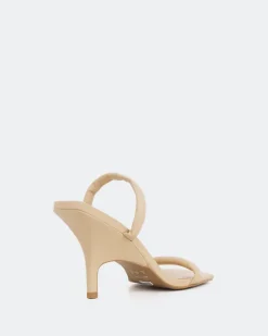 Mid Heels|Mules-L'INTERVALLE Barbuda, Camel Leather/Cuir Chameau