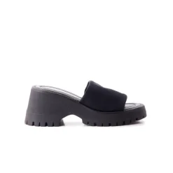 Platform|Mules-L'INTERVALLE Batisti Black Lycra
