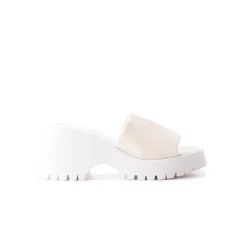 Platform|Mules-L'INTERVALLE Batisti White Lycra