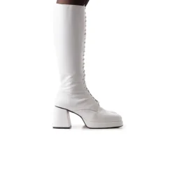 Platform|Tall Boots-L'INTERVALLE Bayonne White Leather