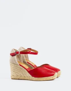 Espadrilles-L'INTERVALLE Beatrice Red Leather